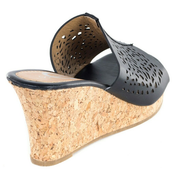 Women Wedge Sandals,  SLW-2089, Black - Picture 3 of 3