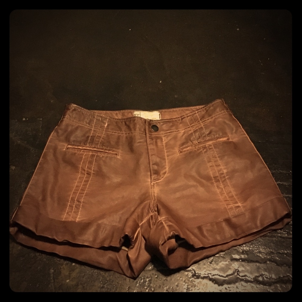 Brown Leather Free People shorts size 2