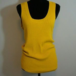 Yellow ribbed tank top
