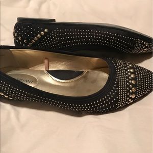 Lane Bryant suede gold studded flats