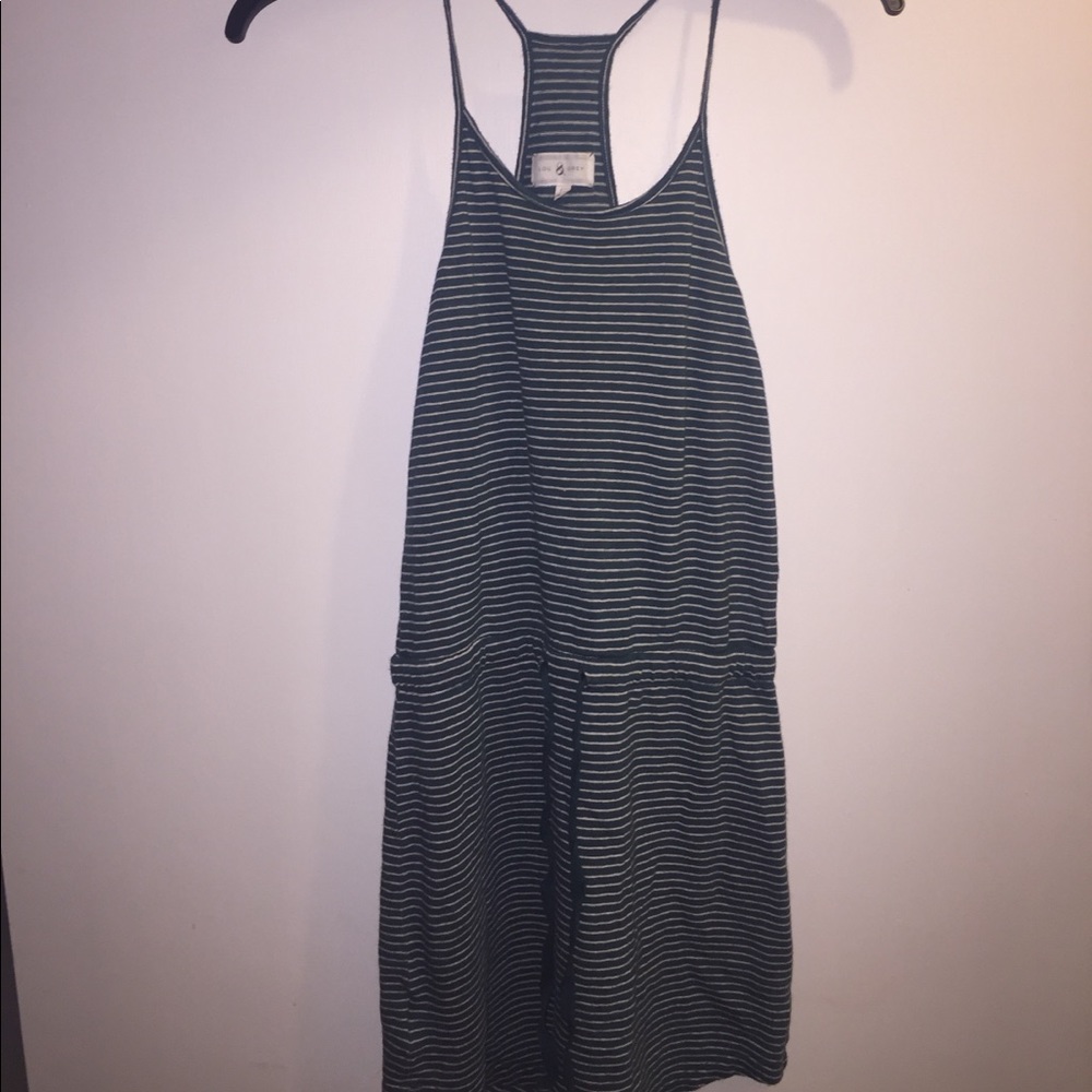 Racerback Green & White Dress