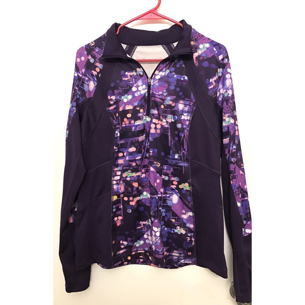 Tek Gear Purple Quarter Zip Active Top