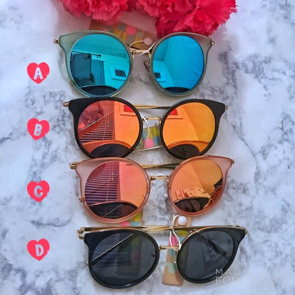 B1G1! Round Cat Eye Reflective Sunglasses - Picture 8 of 8