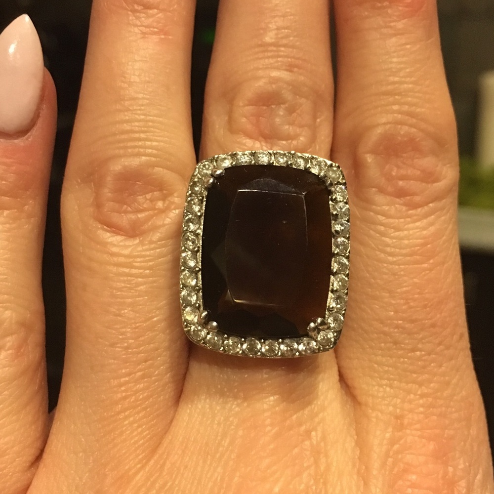 Brown Smoky Quartz Cocktail Ring