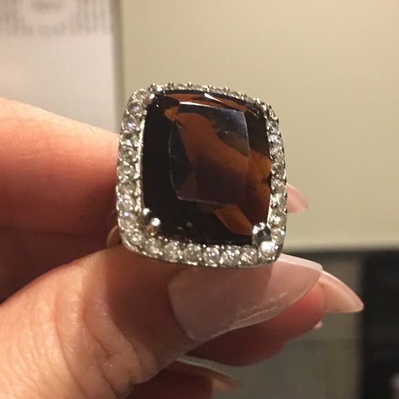 Brown Smoky Quartz Cocktail Ring - Picture 5 of 5