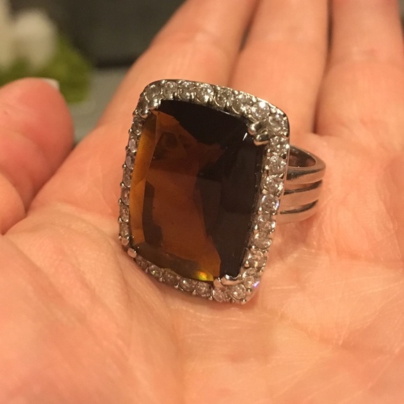 Brown Smoky Quartz Cocktail Ring - Picture 2 of 5