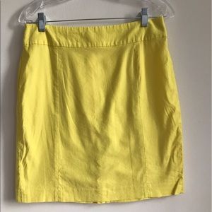 Banana Republic Petite yellow linen blend skirt