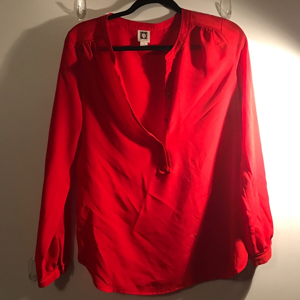 NWOT Anne Klein Red Blouse