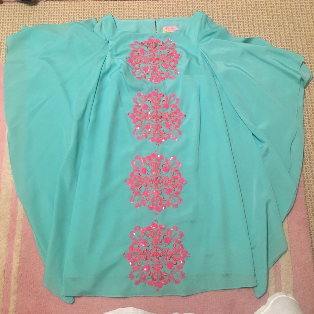 Lilly Pulitzer mint green and pink dress
