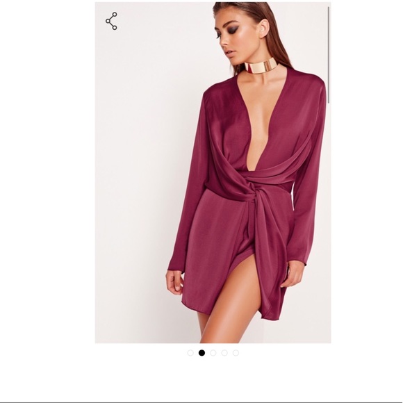 Satin Burgundy Dress! Worn Once! - Picture 1 of 1
