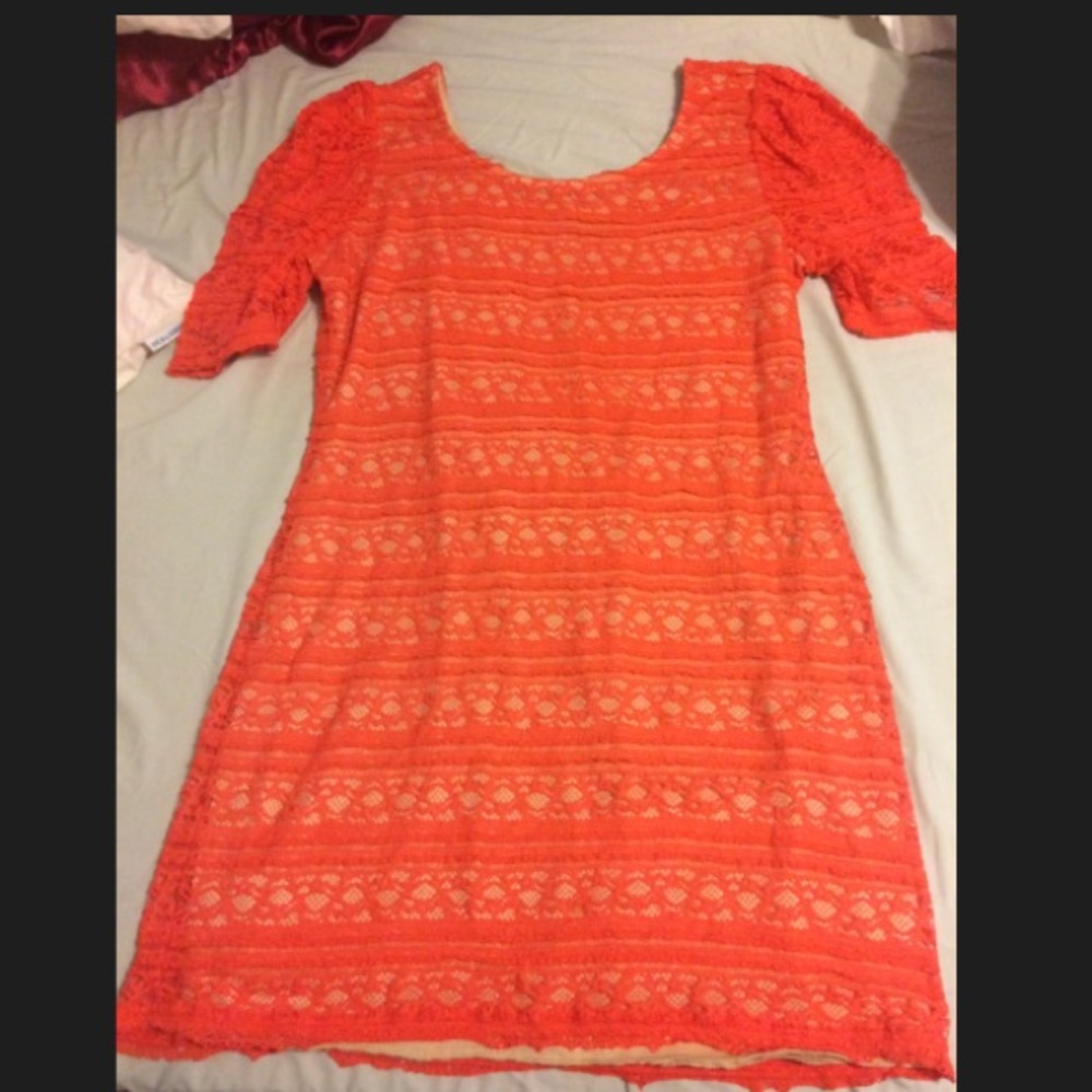 ‼️⏰SALE‼️ Orange/Pink Lace Dress