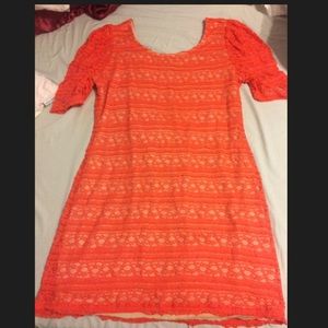 ‼️⏰SALE‼️ Orange/Pink Lace Dress