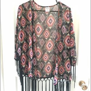 Aztec Type Print Shawl/Top Layer