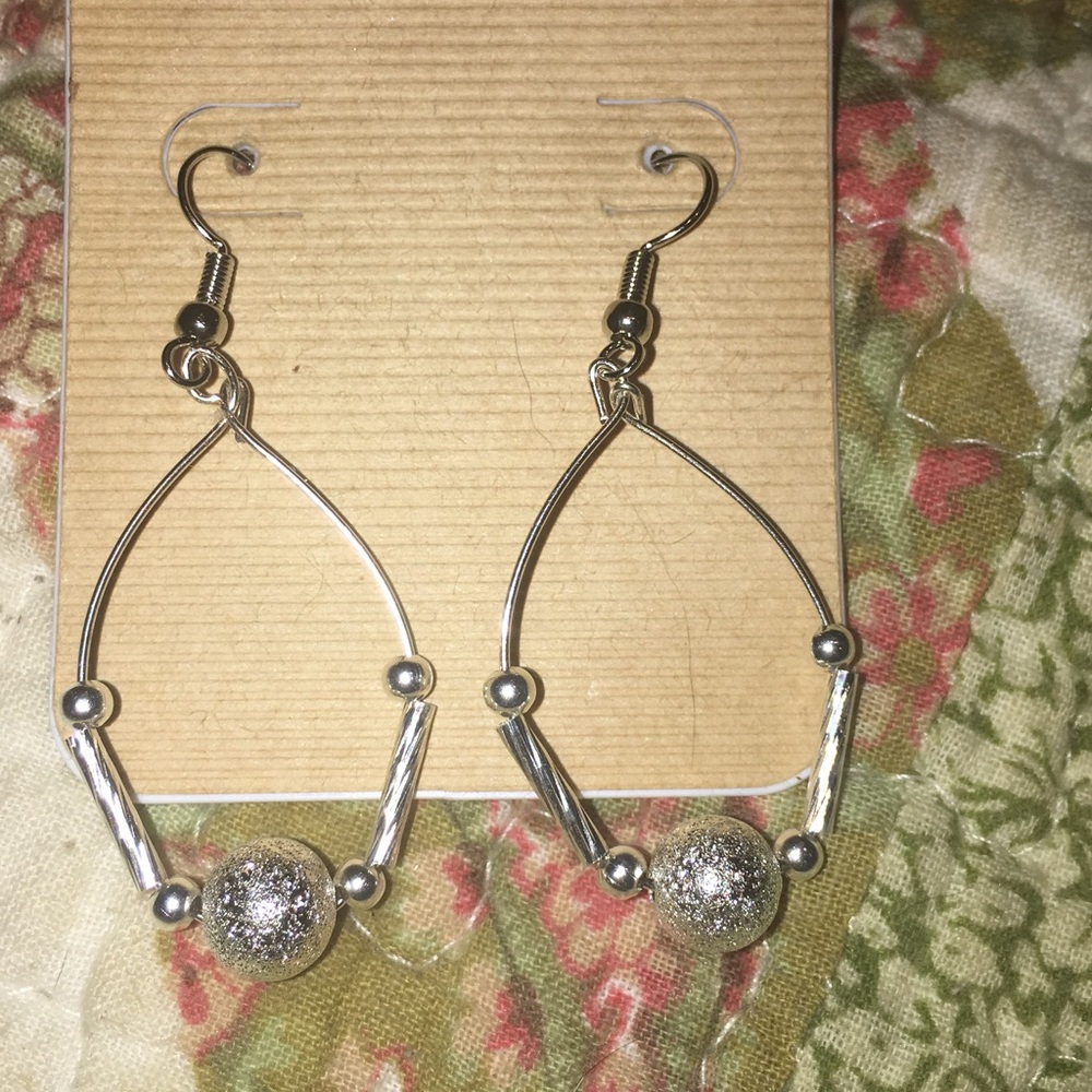 Silver bling ball earrings New