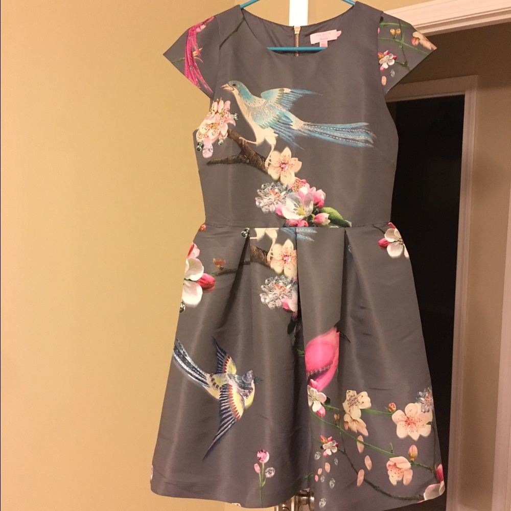 Ted baker zaldana print fit and flare dress.