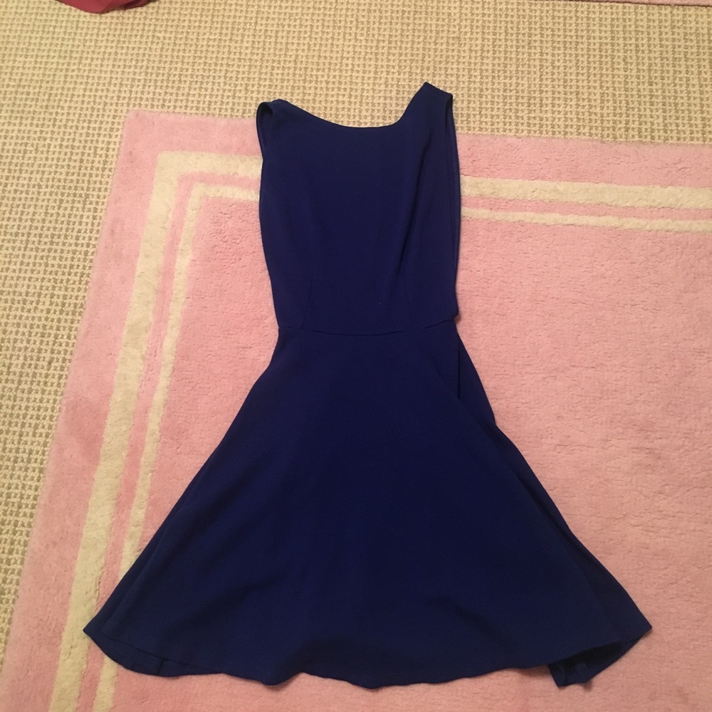 Navy skater dress. Has open back and sides