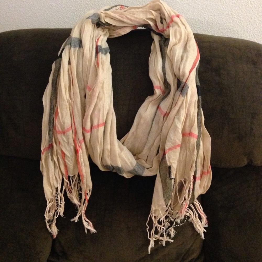 Tan/Black/Red Scarf