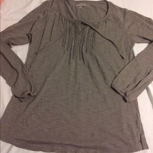 Grey long sleeve cotton blouse