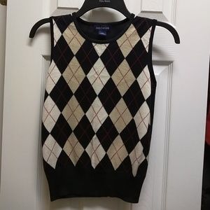 New Ann Taylor 100% silk Argyle tank top Sleeveles