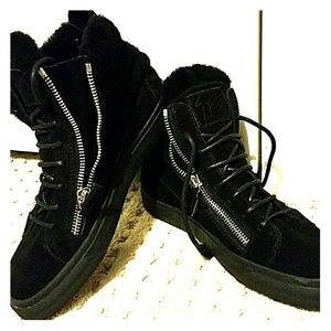 Giuseppe black suede hightops