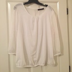 White sheer back blouse