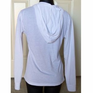 Boutique Shirts - White Longsleeve Shirt With Hood Round Neck XS Boutique Shirts - White Longsleeve Shirt With Hood Round Neck XS