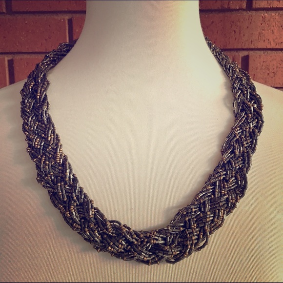 Urban Outfitters Jewelry - TAKE 50% OFF! Braided Beaded Statement Necklace