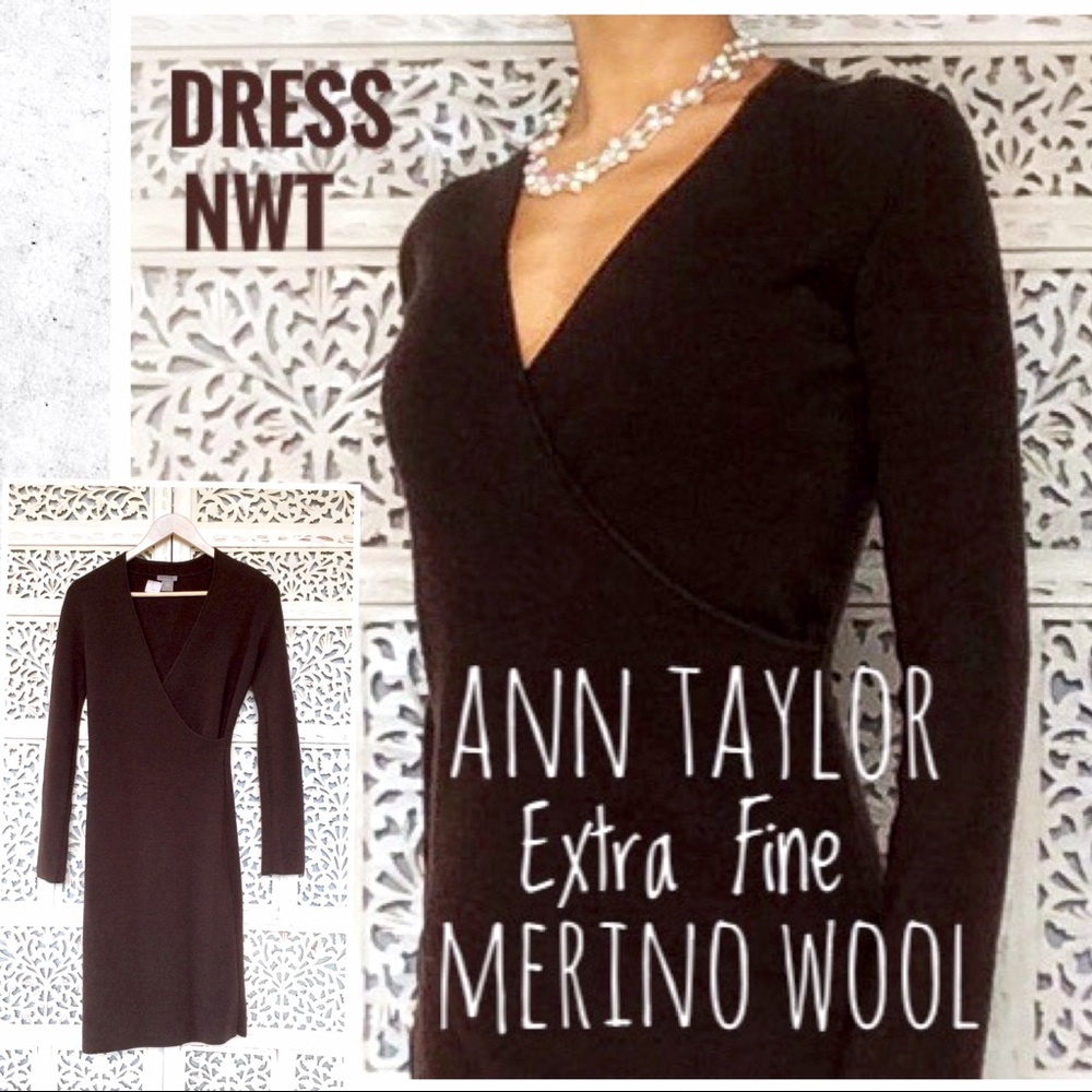 NWT Ann Taylor Elegant wool midi dress