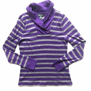 Lauren Jeans Co purple and gray knit top