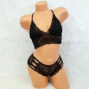 Sexy Lace Racerback Bralette Panty Set