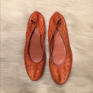 Orange ballet flats