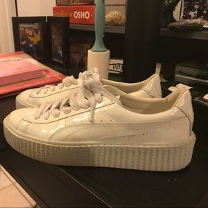 RIHANNA PUMA CREEPERS RARE ALL WHITE SIZE 9