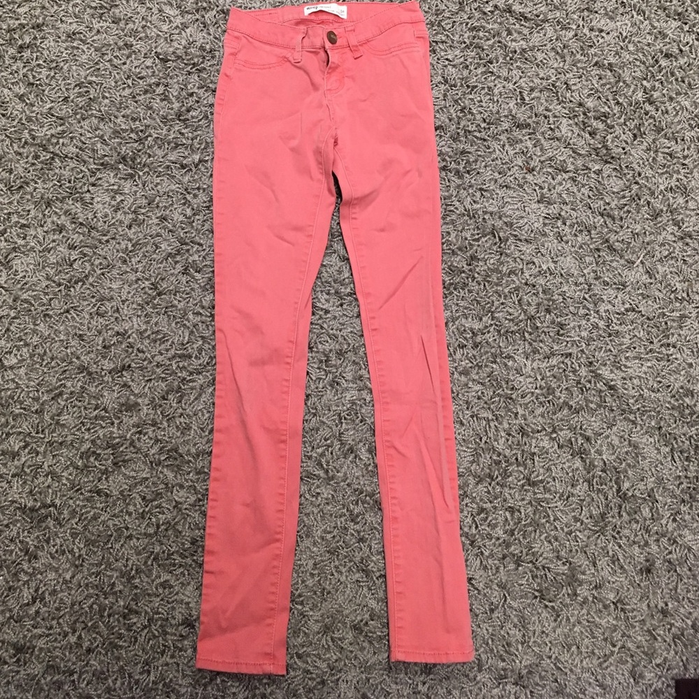 Salmon colored Jeggings