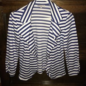 Blue and white striped blazer