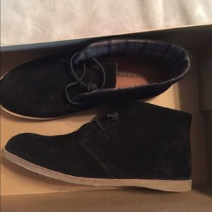 Lucky brand black suede ankle boots