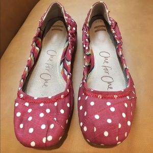 Toms red polka dot Ballet Flats
