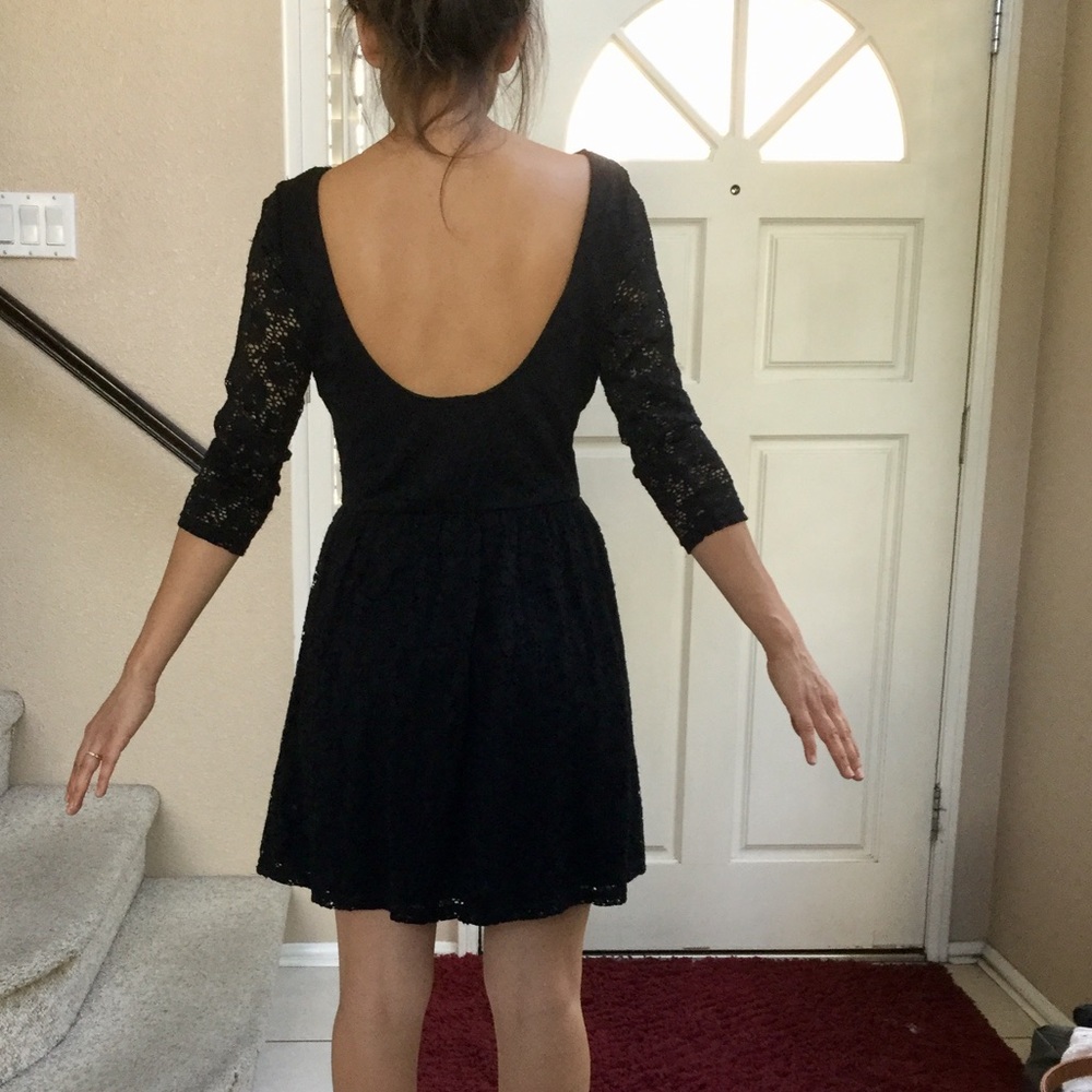Black Lace Dress with Sleeves