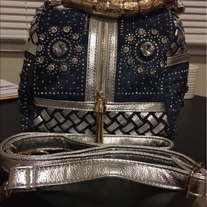 Cute Demin Rhinestone Purse with shoulder strap