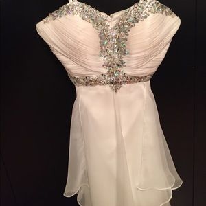 Strapless White Homecoming Dress