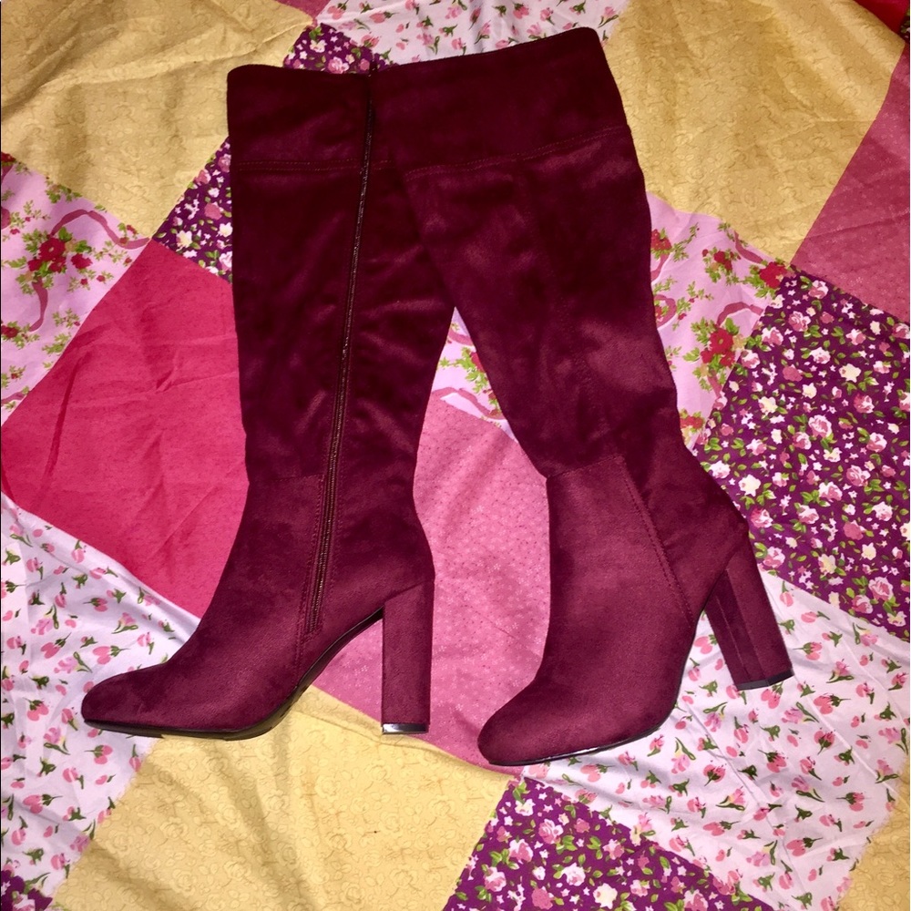 Modcloth Burgundy Boots NWOT