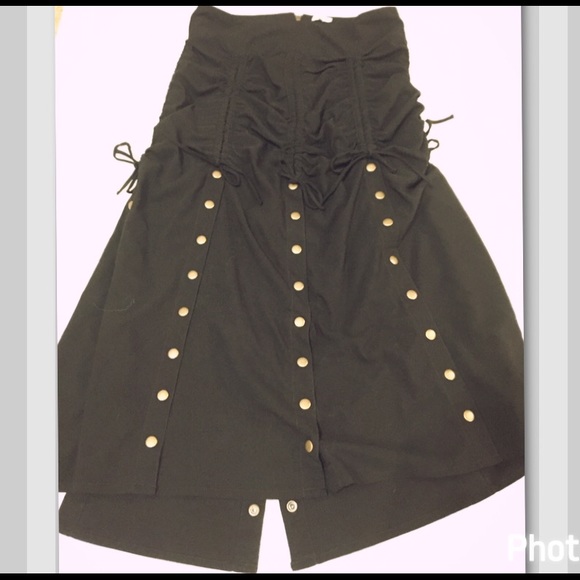 Dresses & Skirts - Gothic black snap full length skirt