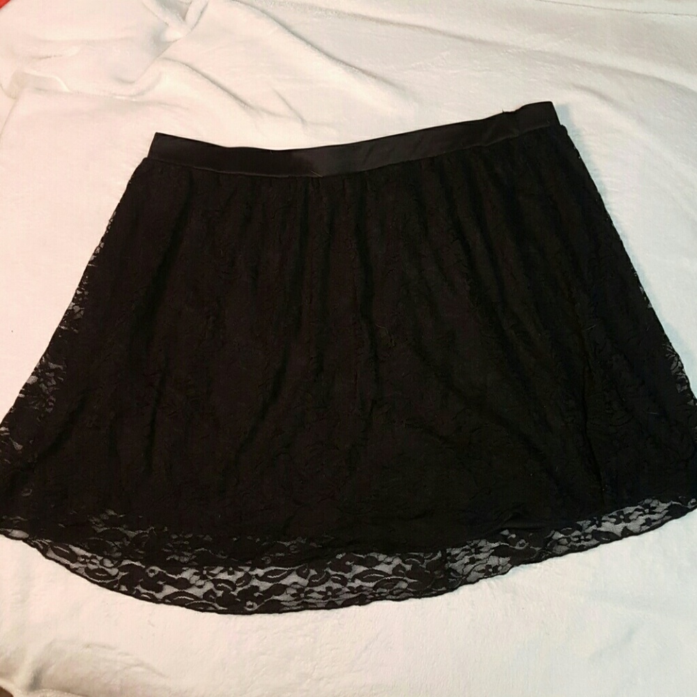 Black lace skirt