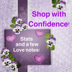 Stats and love notes! 💕Shop with confidence! 😘