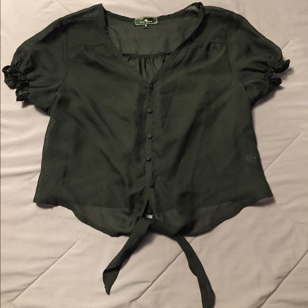 Sheer black blouse