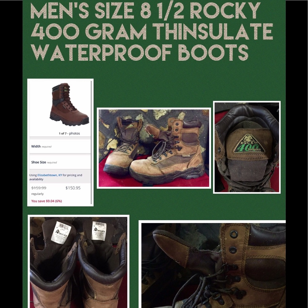 Rocky Boots 400 Gram Thinsulate Waterproof Boots