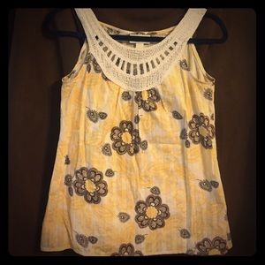 High-neck crocheted floral Ann Taylor Loft top