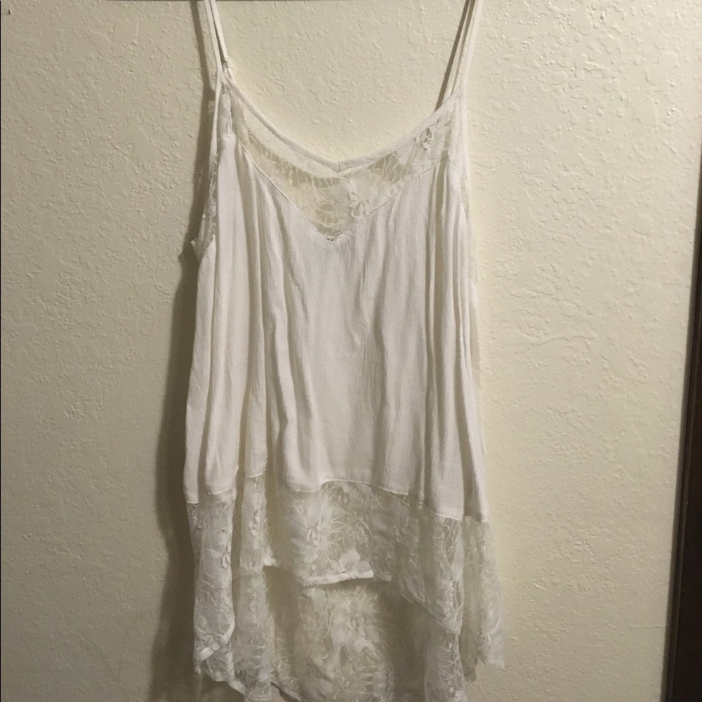 Lacey white tank