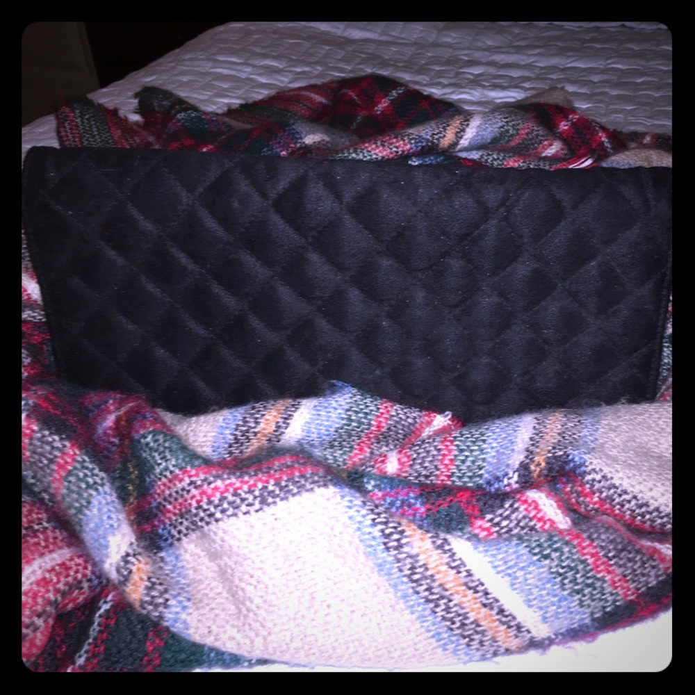 Black velour clutch by Victoria Secret