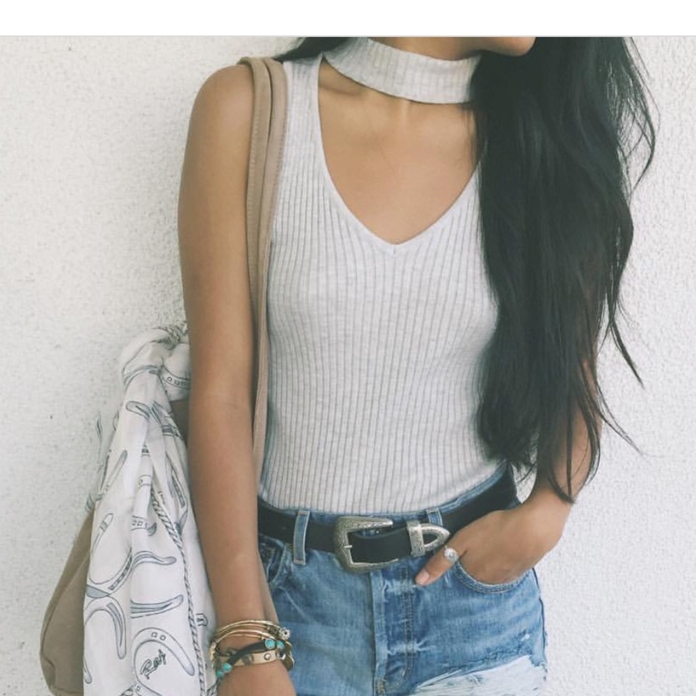 BLACK choker tank sweater