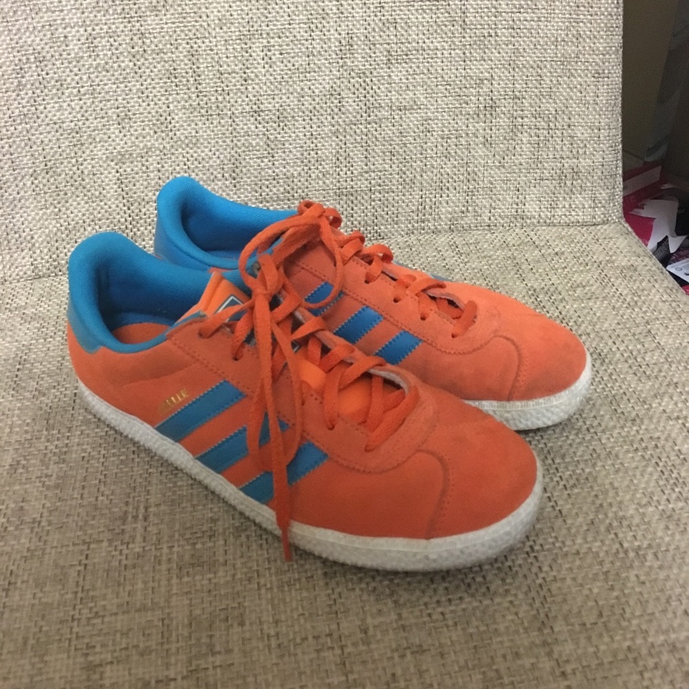 Orange and Blue Adidas Gazelles